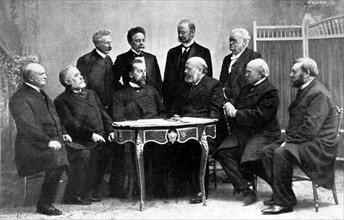 Les membres du gouvernement provisoire à la séparation de la Norvège et de la Suède (1905)