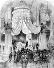 Les obsèques de l'impératrice Marie-Alexandrovna à Saint-Pétersbourg, in "Le Monde illustré" du 26 juin 1880.