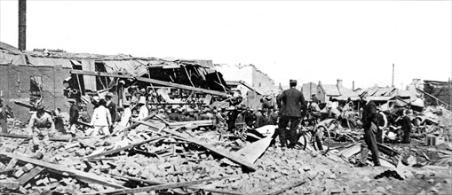 Guerre du Transvaal.
Explosion de l'arsenal de Johannesburg, le 24 avril 1900