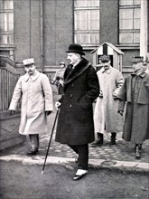 Mr. Maginot, French minister of War, on a tour of inspection in the Ruhr region, 1923