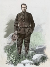 Guerre du Transvaal.
Portrait de Christiaan de Wet, chef boer, en 1900.