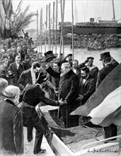 Guerre du Transvaal. 
Arrivée du président Krüger à Marseille, en 1900.