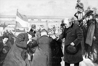 Guerre du Transvaal.
Arrivée du président Krüger à Marseille, en 1900.