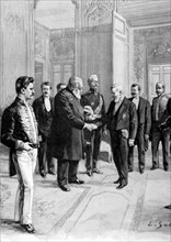 Guerre du Transvaal.
Arrivée du président Krüger à Paris, venu rendre visite au président Loubet, en 1900.