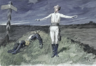 Sarah Bernhardt dans le rôle de l' "Aiglon", au  théâtre Sarah Bernhardt à Paris, en 1900.