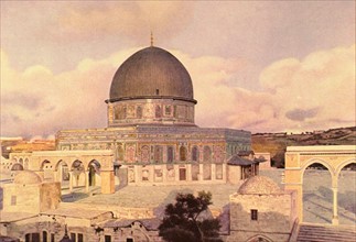 La mosquée d'Omar ou dôme du Rocher, à Jérusalem (1910).