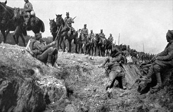 Première Guerre Mondiale. 
Mouvements de l'armée serbe en octobre 1916.