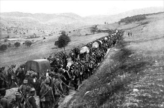 World War I. 
Movements of the Serbian army in October 1916.