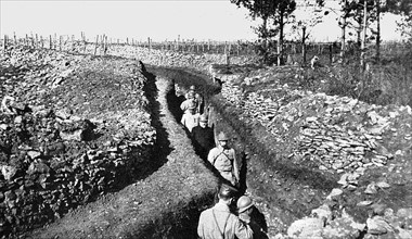 President Poincare visiting the defensive trench system in Woëvre, 1916