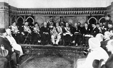 Mohammed el Habib, bey of Tunis, inaugurating the conference room of the Muslim Institute in Paris, 1926