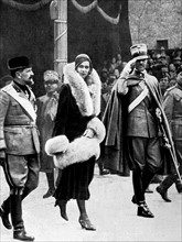 La princesse Marie-José et le prince Humbert aux fêtes du 22 mars à Turin, en 1931