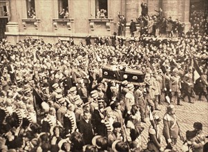 A Rome, funérailles nationale du maréchal Diaz, "duc de la Victoire", en 1928.