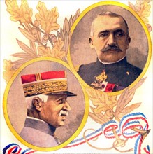 Première Guerre Mondiale. Le général Fayolle et le général Maistre, commandant chacun un groupe d'armées