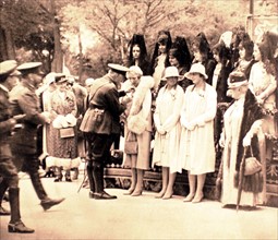 Military celebration of the Somatènes in Retiro park, Madrid (1928)