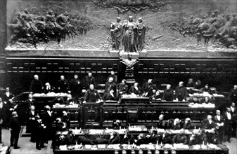 Italie. Dernière séance de la "Constituante" du fascisme (1928)