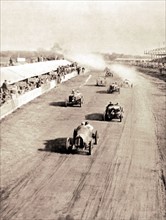 Motor racing circuit of the Touraine region. Start of the Automobile Club Grand prix