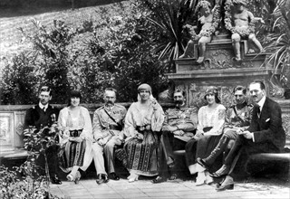 The Rumanian royal family at their residence of Sinaia (1922)