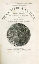 Jules Verne, "De la Terre à la Lune" : page de garde