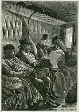 Jules Verne, "Michel Strogoff. De Moscou à Irkoutsk" : "Michel Strogoff s'étendit dans un coin" (illustration)