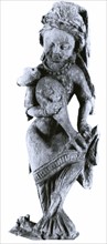 Musician with lute, carved wood