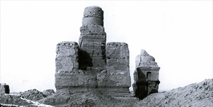 Stupa made of sun-dried bricks