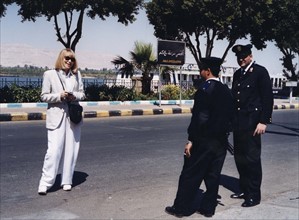Mireille Darc on the quay at Luxor