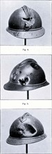 Trois casques ayant sauvé la vie de soldats during World War I