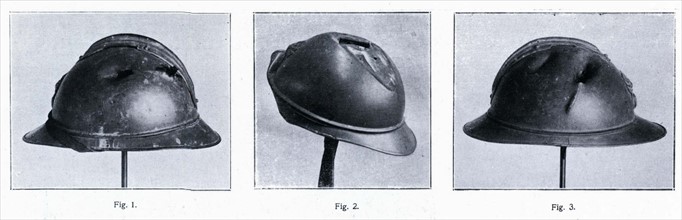 Trois casques ayant sauvé la vie de soldats lors de la 1ère Guerre mondiale
