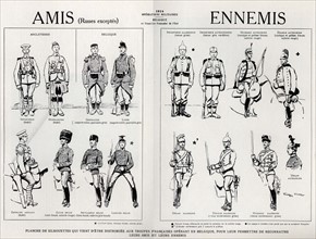Uniformes des troupes amies et ennemies de la France (1914)