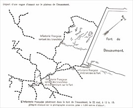 Position of the French forces surrounding Fort Douaumont