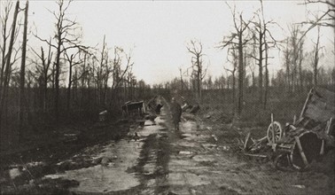 Route abimée pendant la bataille de Verdun