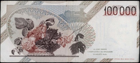 100,000 Lire banknote