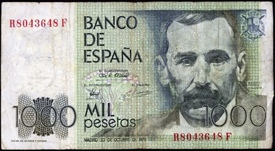 1,000 Pesetas banknote