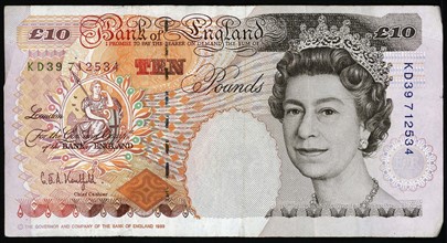 10 pounds sterling banknote