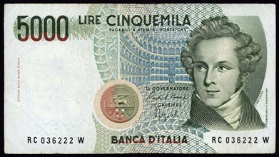 Billet de 5000 Lires Italiennes