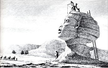 Le Sphinx du plateau de Guizeh mesuré, dessiné par Vivant Denon