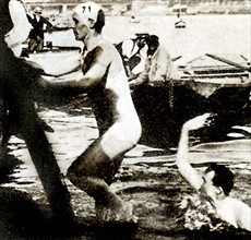 Frederick Lane, nageur.
Jeux Olympiques de Paris, 1900.