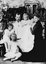 Czar Nicholas II together with his family (c.1917)