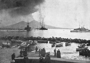 Italy : Vesuv erupting in Naples.