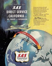 Affiche publicitaire pour la compagnie aérienne SAS.