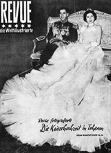 Couverture du magazine allemand "Revue" / Mariage du Chah d'Iran et de la princesse Soraya.