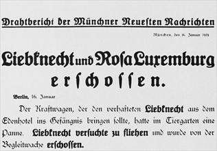Assassinat de Karl Liebknecht et Rosa Luxemburg