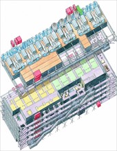 Renzo Piano et Richard Rogers 
Plan du Centre Pompidou, Paris (1977-1981)