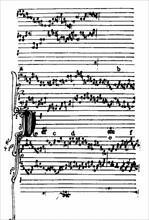Musical notation, three voices organum