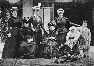 Queen Victoria surrounded by her family