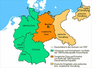 Carte de l'Allemagne après 1945