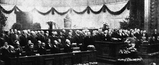 Friedrich Ebert lors du discours d'ouverture de l'Assemblée Nationale à Weimar