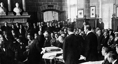 Signing of the armistice at Saint-Germain-en-Laye, France