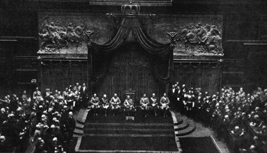 Victor Emmanuel III at the opening of the Rome Parliament