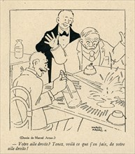 Dessin humoristique paru dans La Baïonnette n°33 du 17 février 1916